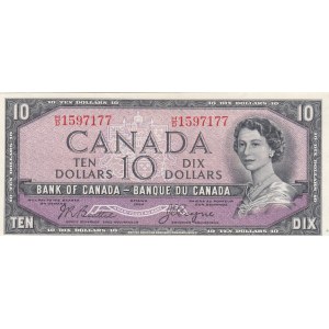 Canada, 10 Dollars, 1954, UNC, p69b, DEVIL'S FACE