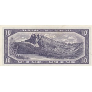 Canada, 10 Dollars, 1954, AUNC-UNC, p69b, DEVİL'S FACE