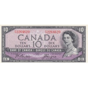 Canada, 10 Dollars, 1954, AUNC, p69b, DEVİL'S FACE