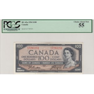 Canada, 100 Dollars, 1954, AUNC, p82a
