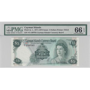 Cayman Islands, 5 dollars, 1972, UNC, p2a