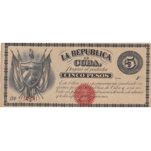 Cuba, 5 Pesos, 1869, VF (-), p56