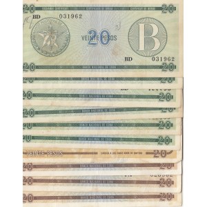 Cuba, 20 Pesos, 1985, VF / XF, (Total 11 banknotes)