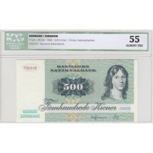 Denmark, 500 Kroner, 1988, AUNC, p52d