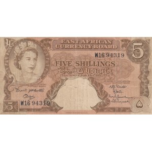 East African, 5 Shillings, 1958, FINE, p37
