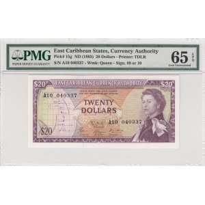 East Caribbean, 20 dollars, 1965, UNC, p15g