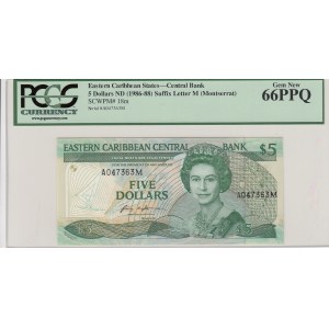 Eastern Caribbean, 5 Dollars, 1986, UNC, p18m