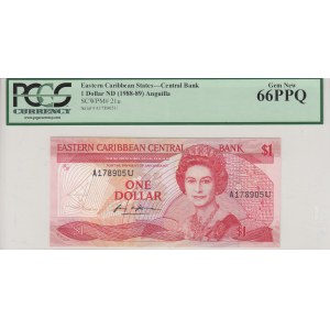 East Caribbean, 1 Dollar, 1988-1989, UNC, p21u