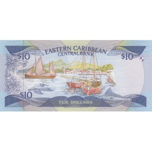 East Caribbean, 10 Dollars, 1985, UNC, p23k1