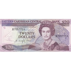 East Caribbean, 20 Dollars, 1986, UNC, p24a2