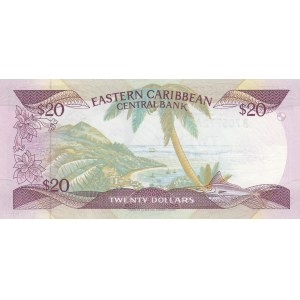 East Caribbean, 20 Dollars, 1986, UNC, p24a2