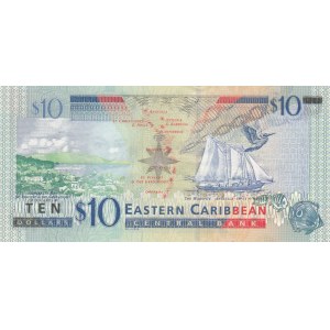 East Caribbean, 10 Dollars, 1994, UNC, p32u