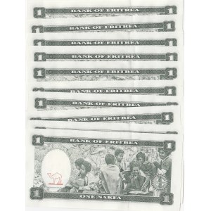 Eritrea, 1 Nakfa, 1997, UNC, p1, (Total 10 banknotes)