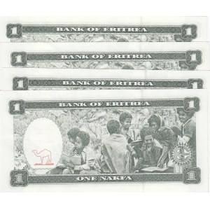 Eritrea, 1 Nakfa, 1997, UNC, p1, (Total 4 banknotes)