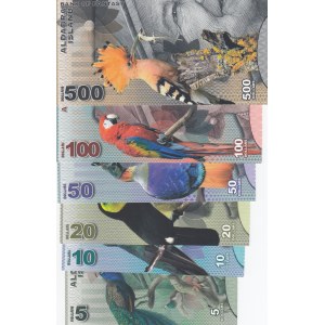 Aldabra Island, 5 Dollars, 10 Dollars, 20 Dollars, 50 Dollars, 100 Dollars and 500 Dollars, 2018, UNC, FANTASY BANKNOTES, (Total 6 banknotes)