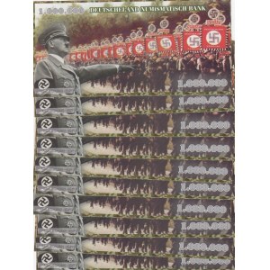 Adolf Hitler, 1.000.000 Mark, UNC, FANTASY BANKNOTES, (Total 10 banknotes)