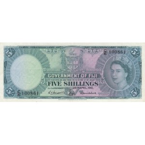 Fiji, 5 Shillings, 1961, XF (+), p51b