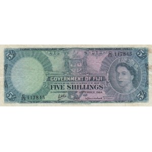 Fiji, 5 Shillings, 1964, VF (-), p51d