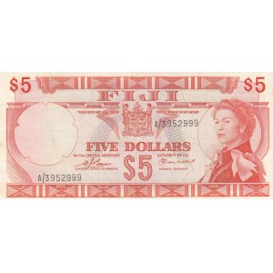 Fiji, 5 Dollars, 1974, XF (+), p73b