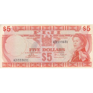 Fiji, 5 Dollars, 1974, XF (-), p73b