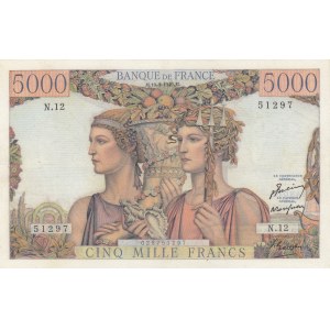 France, 5000 Francs, 1949, UNC, p131a, RARE