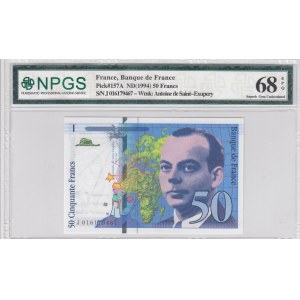 France, 50 Francs, 1994, UNC, p157A, HIGH CONDİTİON