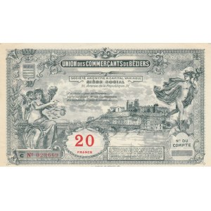 France, Beziers, 10 Francs, 1920, UNC