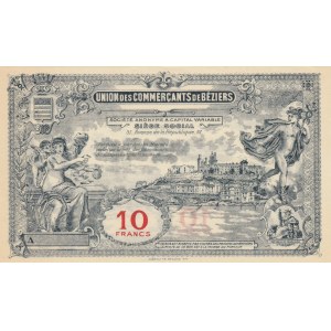 France, Beziers, 20 Francs, 1920, UNC