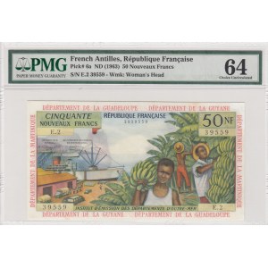 French Antilles, 50 New Francs, 1963, UNC, p6a