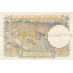 French West Africa, 5 Francs, 1936, XF, p21