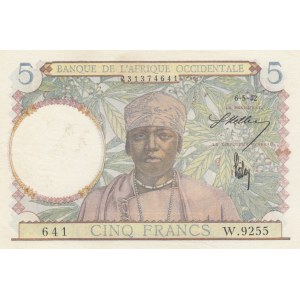 French West Africa, Afrique Occidentale Française, 5 Francs, 1942, UNC, p25