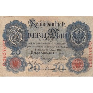 Germany, 20 Mark, 1914, FINE, p46