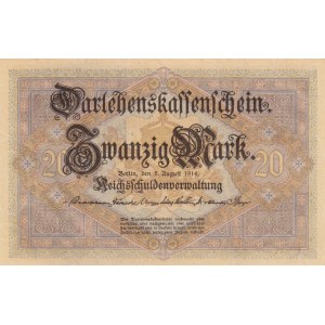 Germany, 20 Mark, 1914, UNC, p48b