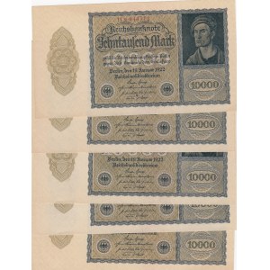 Germany, 10.000 Mark, 1922, UNC, p70, (Total 5 banknotes)