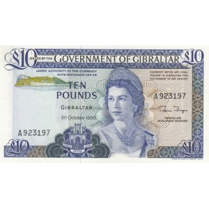 Gibraltar, 10 Pounds, 1986, UNC, p22b