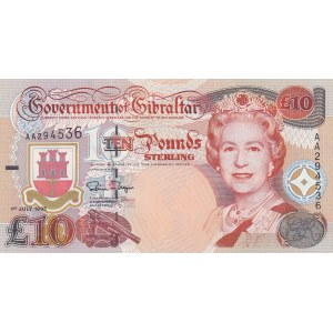 Gibraltar, 10 Pounds, 1995, UNC, p26a