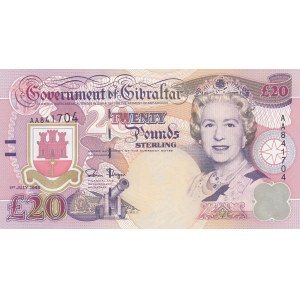 Gibraltar, 20 Pounds, 1995, UNC, p27a