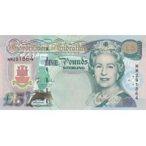 Gibraltar, 5 Pounds, 2000, UNC, p29a