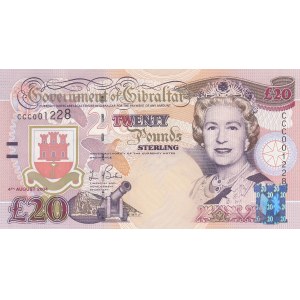 Gibraltar, 20 Pounds, 2004, UNC, p31a