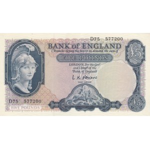 Great Britain, 5 Pound, 1957-1961, UNC, p371