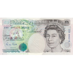 Great Britain, 5 Pounds, 1990, UNC, p382a