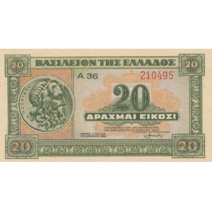 Greece, 20 Drachmai, 1940, UNC, p315