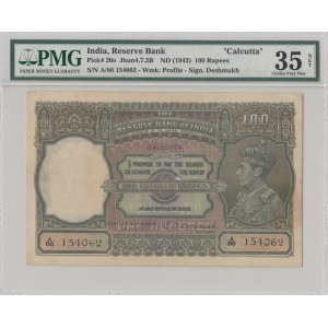 İndia, 100 rupees, 1943, VF, p20e