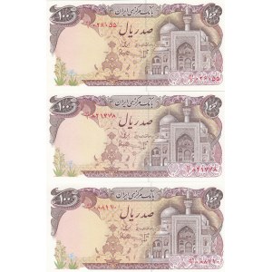 Iran, 100 Rials (3), 1981, UNC, p132, (Total 3 banknotes)