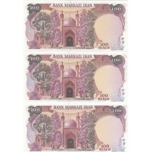 Iran, 100 Rials (3), 1981, UNC, p132, (Total 3 banknotes)