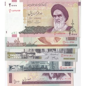 Iran, 100 Rials, 200 Rials, 500 Rials, 1000 Rials and 5000 Rials, UNC, (Total 5 banknotes)