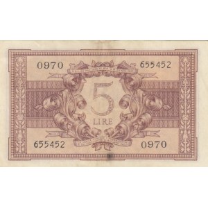 Italy, 5 Lire, 1944, XF, p31