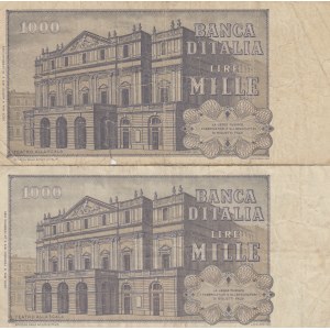 İtaly, 1.000 Lire, 1979, FİNE (-) / VF, p101, (Total 2 banknotes)
