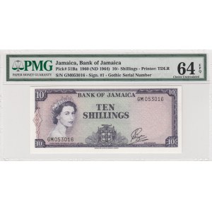 Jamaica, 10 Shillings, 1964, UNC, p51Bb