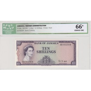 Jamaica, 10 Shillings, 1964, UNC, p51Bc